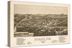 Hurley, Wisconsin - Panoramic Map-Lantern Press-Stretched Canvas