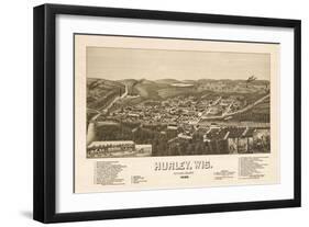 Hurley, Wisconsin - Panoramic Map-Lantern Press-Framed Art Print