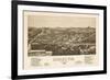 Hurley, Wisconsin - Panoramic Map-Lantern Press-Framed Premium Giclee Print