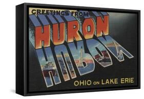 Huron, Ohio - Lake Erie-Lantern Press-Framed Stretched Canvas