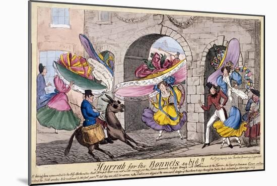 Hurrah for the Bonnets So Big!!, Temple Bar, London, 1828-John Fairburn-Mounted Giclee Print