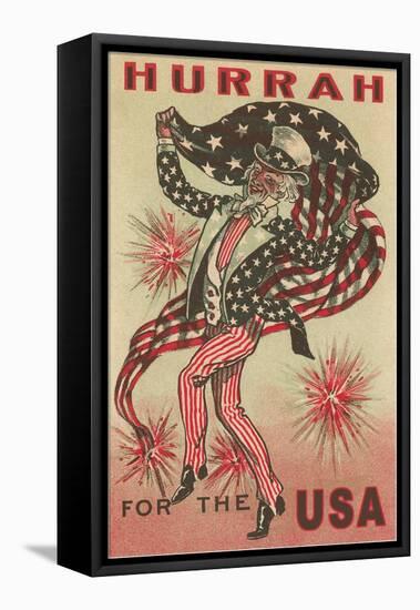 Hurrah for the USA, Prancing Uncle Sam-null-Framed Stretched Canvas