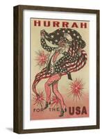 Hurrah for the USA, Prancing Uncle Sam-null-Framed Art Print