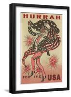 Hurrah for the USA, Prancing Uncle Sam-null-Framed Art Print