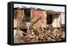 Hurricane Earthquake Disaster Damage Ruined House-ia_64-Framed Stretched Canvas