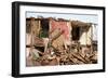 Hurricane Earthquake Disaster Damage Ruined House-ia_64-Framed Photographic Print