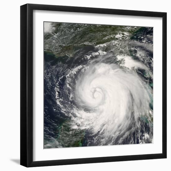 Hurricane Ike, from International Space Station-Stocktrek Images-Framed Photographic Print