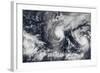 Hurricane Iselle and Hurricane Julio over the Pacific Ocean-null-Framed Photographic Print