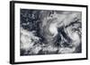 Hurricane Iselle and Hurricane Julio over the Pacific Ocean-null-Framed Photographic Print