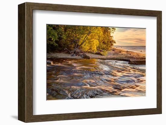 Hurricane River Flowing into Lake Superior at Sunset, Upper Peninsula of Michigan-Adam Jones-Framed Photographic Print