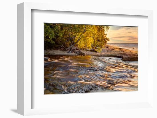 Hurricane River Flowing into Lake Superior at Sunset, Upper Peninsula of Michigan-Adam Jones-Framed Photographic Print