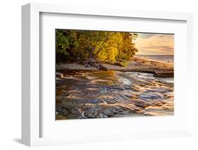 Hurricane River Flowing into Lake Superior at Sunset, Upper Peninsula of Michigan-Adam Jones-Framed Photographic Print