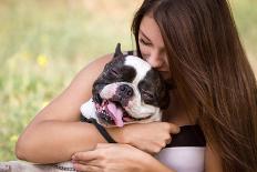 Young Girl Kissing Her Dog-hurricanehank-Photographic Print