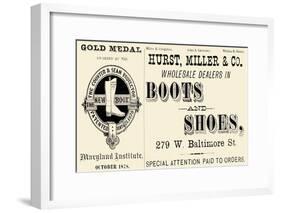 Hurst Miller and Co. - Wholesale Dealers in Boots and Shoes-null-Framed Art Print