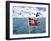 Hurtigruten Cruise Ship Postal Service Flag Displayed, Weddell Sea, Antarctica-Miva Stock-Framed Premium Photographic Print