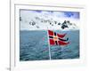 Hurtigruten Cruise Ship Postal Service Flag Displayed, Weddell Sea, Antarctica-Miva Stock-Framed Photographic Print