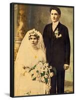 Husband and Wife in a Wedding Portait, Ca. 1916-null-Framed Photographic Print