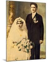 Husband and Wife in a Wedding Portait, Ca. 1916-null-Mounted Photographic Print