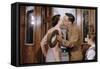 Husband and Wife Kissing Goodbye-William P. Gottlieb-Framed Stretched Canvas