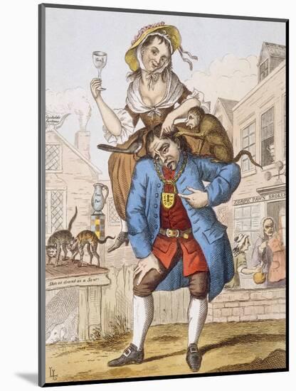 Husband and Wife Satirical-null-Mounted Art Print