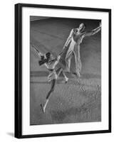 Husband and Wife Skating Team Narena Greer and Richard Norris Skating with "The Ice Follies"-Gjon Mili-Framed Photographic Print