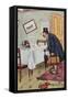 Husband Disappointed to Find His Wife Has Gone Out to a Suffragette Meeting-null-Framed Stretched Canvas