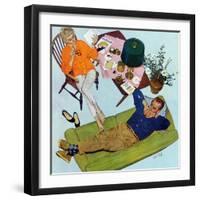 Husbands Better Tell - Saturday Evening Post "Men at the Top", September 6, 1958 pg.17-Kurt Ard-Framed Giclee Print