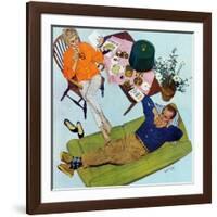 Husbands Better Tell - Saturday Evening Post "Men at the Top", September 6, 1958 pg.17-Kurt Ard-Framed Giclee Print