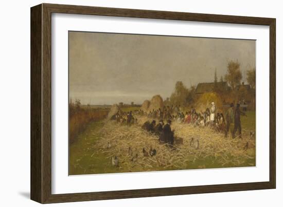 Husking Bee, Island of Nantucket, 1876-Eastman Johnson-Framed Giclee Print