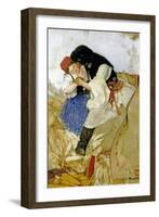 Husking Corn, 1885-Simon Hollosy-Framed Giclee Print