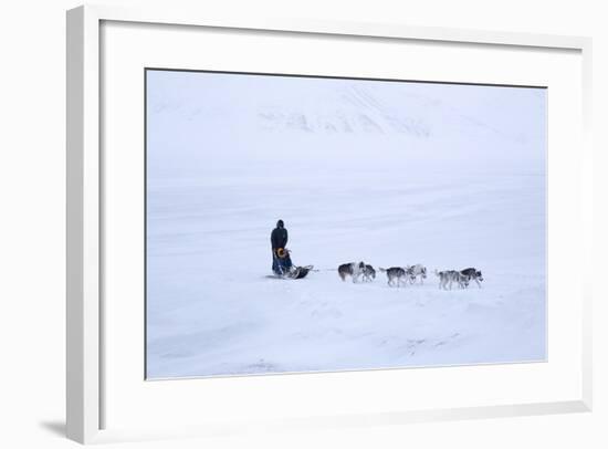 Husky Dog Sled in Adventdalen Valley-Stephen Studd-Framed Photographic Print