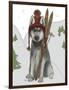 Husky Skiing-Fab Funky-Framed Art Print