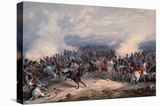 Hussars and Chasseurs at the Battle of Chernaya River on August 16, 1855 (Bataille De La Riviere Tc-Orlando Norie-Stretched Canvas