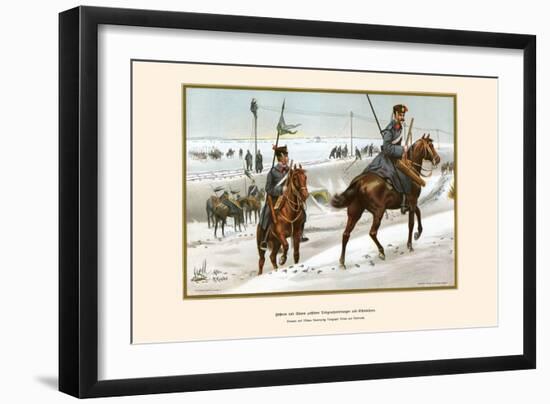 Hussars and Uhlans Destroying Telegraph Wires and Railroads-G. Arnold-Framed Art Print