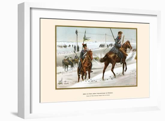 Hussars and Uhlans Destroying Telegraph Wires and Railroads-G. Arnold-Framed Art Print
