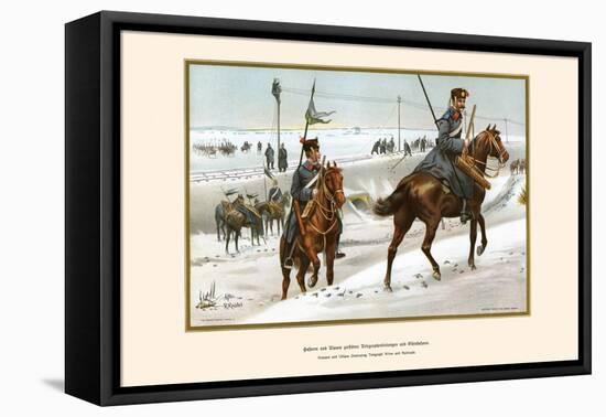 Hussars and Uhlans Destroying Telegraph Wires and Railroads-G. Arnold-Framed Stretched Canvas