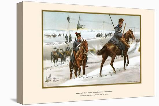 Hussars and Uhlans Destroying Telegraph Wires and Railroads-G. Arnold-Stretched Canvas