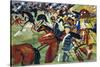 Hussars Setting Out, 1913-August Macke-Stretched Canvas