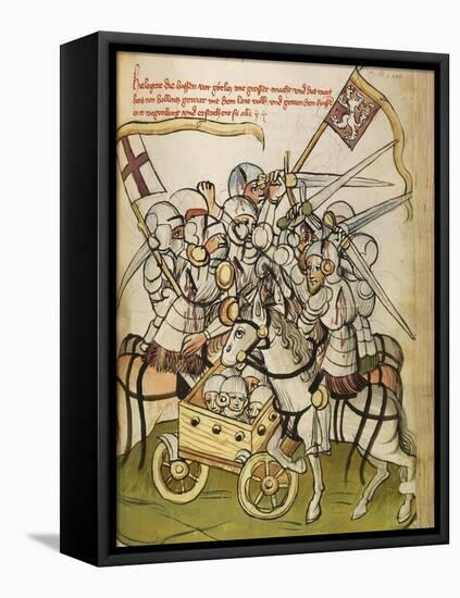Hussite War (From: the Life and Times of the Emperor Sigismund by Eberhard Windec), C. 1450-Diebold Lauber-Framed Stretched Canvas