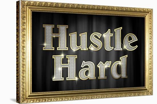 Hustle Hard Faux Framed Poster-null-Stretched Canvas