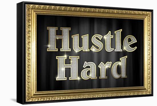 Hustle Hard Faux Framed-null-Framed Stretched Canvas