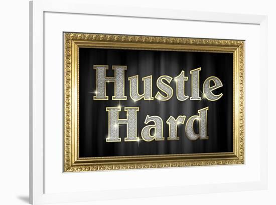 Hustle Hard Faux Framed-null-Framed Poster