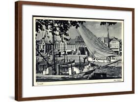 Husum, Partie Am Hafen, Segelschiff Kehrwieder-null-Framed Giclee Print
