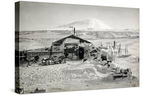 Hut and Mt. Erebus Photographed by Moonlight, 13th June 1911-Herbert Ponting-Stretched Canvas