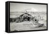 Hut and Mt. Erebus Photographed by Moonlight, 13th June 1911-Herbert Ponting-Framed Stretched Canvas