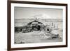 Hut and Mt. Erebus Photographed by Moonlight, 13th June 1911-Herbert Ponting-Framed Premium Photographic Print