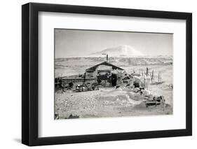 Hut and Mt. Erebus Photographed by Moonlight, 13th June 1911-Herbert Ponting-Framed Photographic Print