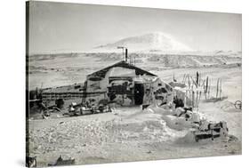 Hut and Mt. Erebus Photographed by Moonlight, 13th June 1911-Herbert Ponting-Stretched Canvas