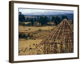 Hut Construction Above the Flatlands, Omo River Region, Ethiopia-Janis Miglavs-Framed Photographic Print