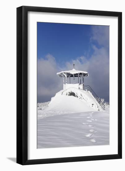 hut for viewing on the summit of the Kandel, Black Forest, Baden-Wurttemberg, Germany-Markus Lange-Framed Photographic Print